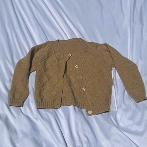 Vintage tan sweater cardigan